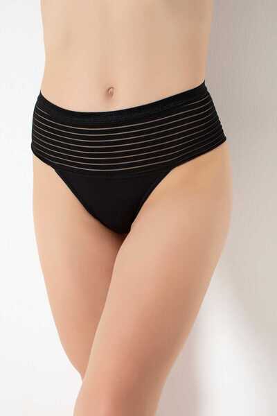 SiaLess Lingerie Γυναικεία μαύρα βραζιλιάνικα εσώρουχα
