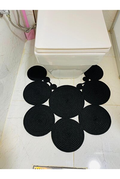 JÜTEX HOME Двустранна постелка за баня от юта, ракита и рогозка - Тоалетна чи...