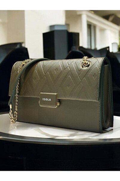 İsola Τσάντα ώμου ISOLA από συνθετικό δέρμα με λεπτομέρεια χεριού και μπράτσου, SL.73634487YSL