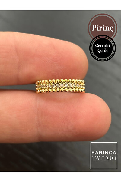 Karınca Piercing Pirinç Cerrahi Çelik Halka Zirkon Taşlı Earcuff Orbital Piercing Küpe