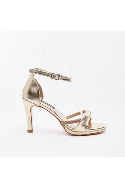 derinet Ankle Strap Stoned Women's Evening Dress Shoes