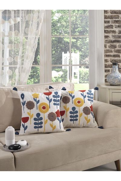 Kardelen Husă de pernă decorativă brodata cu design special Sunshine
