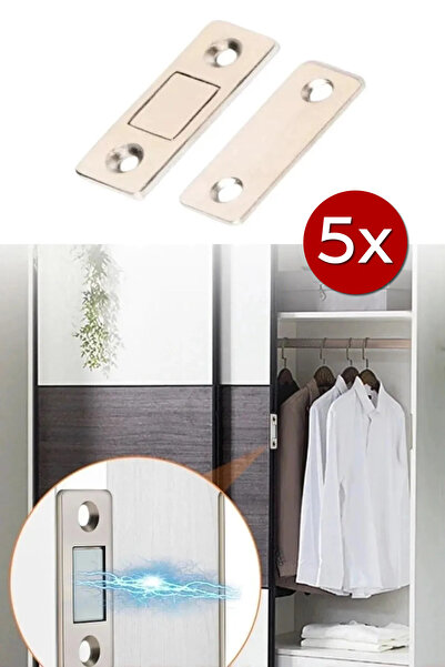 ARVALE 5 Adet Mıknatıslı Otomatik Kapatıcı Ve Durdurucu Çok Amaçlı Kapı Stoperi Kapak Dolap Çekmece Kapatma