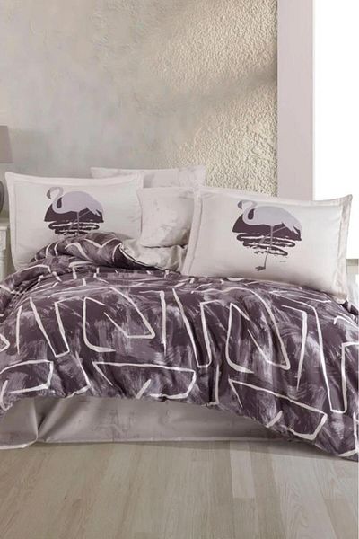 Hobby Terry Cotton Satin - Double Plum Duvet Cover Set