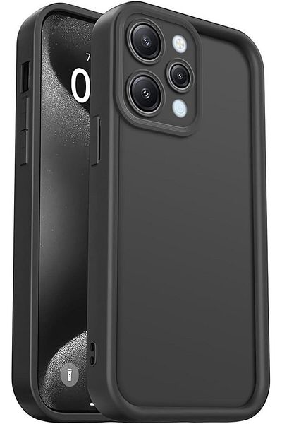 Fibaks حافظة لهاتف Xiaomi Redmi 12 4G مع حماية للكاميرا، غطاء سيليكون أسود ناعم الملمس ممتص للصدمات