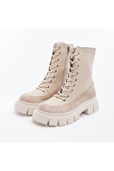 derinet Yüksek Taban Hakiki Deri Kadın Bot