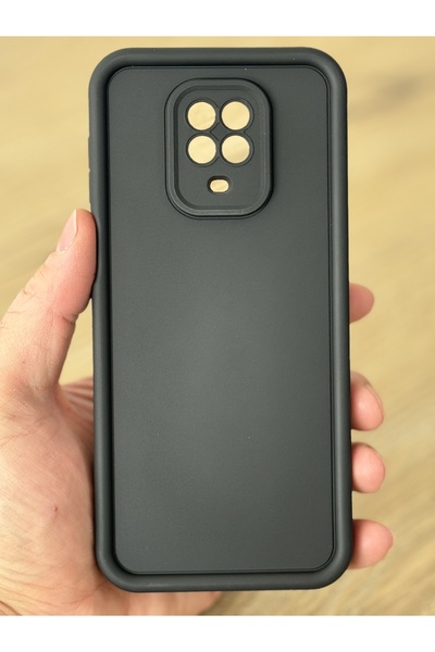 Fibaks Xiaomi Redmi Note 9S/9 Pro Kılıf Kamera Korumalı Yumuşak Dokulu Darbe Emici Siyah Silikon Kapak