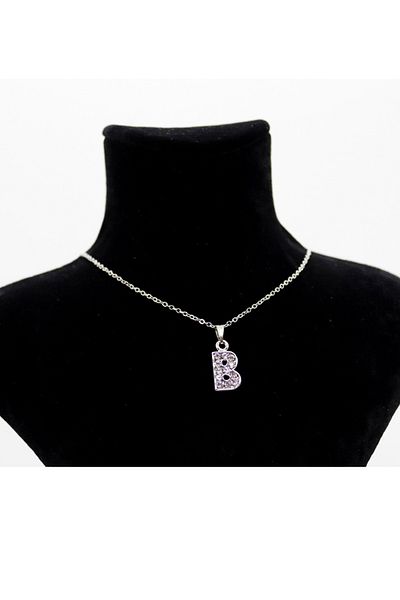 EUROMODA Letter Design Stone Chain Letter Necklace
