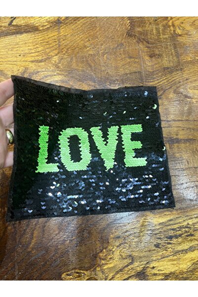 Gönülden Tasarım ЗЕЛЕНИЙ ЧОРНИЙ ПАЙЕТКА ЗМІННИЙ НАПИС LOVE ГЕРБ ШВІЙКА АПЛІКАЦІЯ