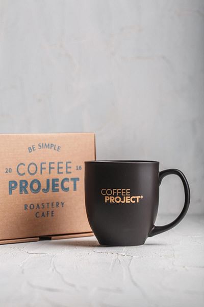 Coffee Project Premium Black Porcelain Mug| Coffee Project Printed 400 ml
