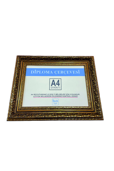 İpek Sanatsal Diploma Çerçevesi A4 EBAT - Hakiki Camlı Ürün