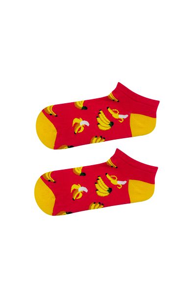 CARNAVAL SOCKS Червени чорапи с шарка на банан