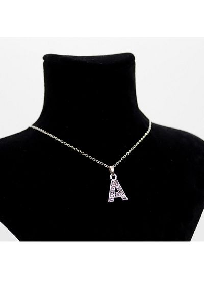 EUROMODA Letter Design Stone Chain Letter Necklace