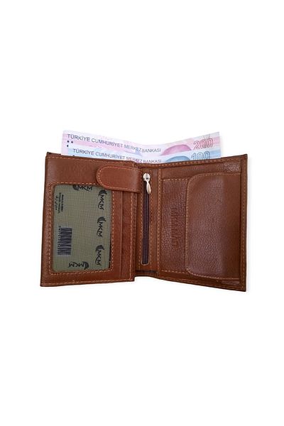 Şener collection Portofel din piele cu compartiment pentru monede - Model vertical