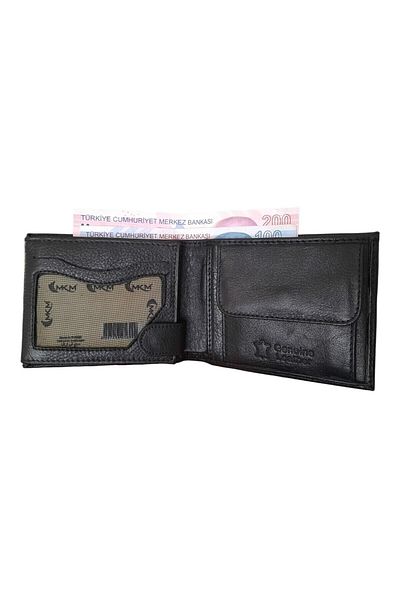 Şener collection Leather Wallet with Coin Compartment - Horizontal Model
