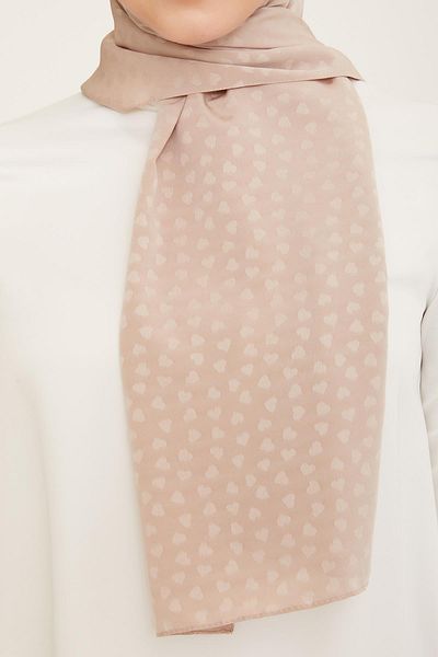 Armine Βραδινό φόρεμα Jacquard Heart Λεπτομερές σάλι, Light Mink Mother's Day Specificateliz