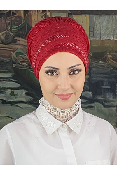 BUTİKAMBAR Trend Model Drapeli Taşlı Simli Şal