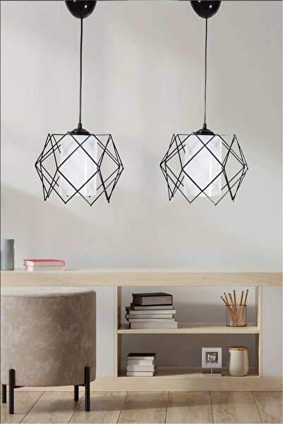 Trend Kitchen 2 Adet Koza Glass One Mutfak, Antre, Koridor Salon, Oturma Odası, Hol Sarkıt Aydınlatma Avize