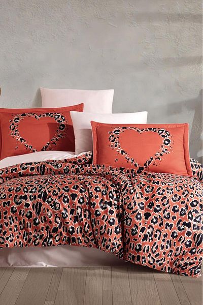 Hobby Aura Koral - Double Cotton Satin Duvet Cover Set