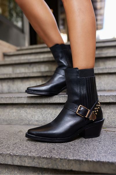 ANGELİNA JONES CIZME WESTERN TOYA NEGRE DE PIELE REALĂ