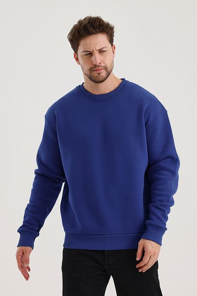 COMBİNE MİCHAİL Мъжки суитшърт Saks Cotton Crew Neck Oversize Raised Basic