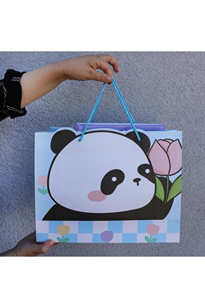 Piraye Gift Panda Tasarımlı Karton Çanta 26,5X32 Cm