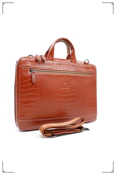 Derimo Leather حقيبة كمبيوتر محمول وحقيبة من الجلد الطبيعي