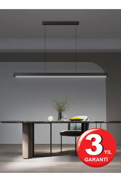 RRULTECH Lineer Beyaz Işık 6500k 80cm Siyah Kasa Ledli Sarkıt Modern Led, Sal...