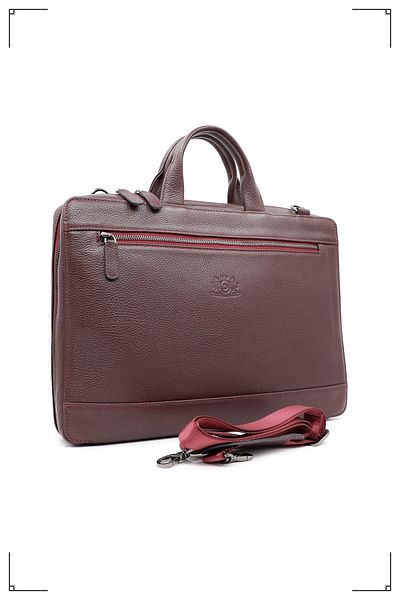 Derimo Leather حقيبة كمبيوتر محمول وحقيبة من الجلد الطبيعي