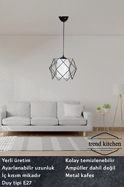 Trend Kitchen 4 Adet Beyaz Mika Camlı Salon Mutfak, Banyo, Yatak Odası, Çocuk Odası Hol, Koridor Aydınlatma Avize