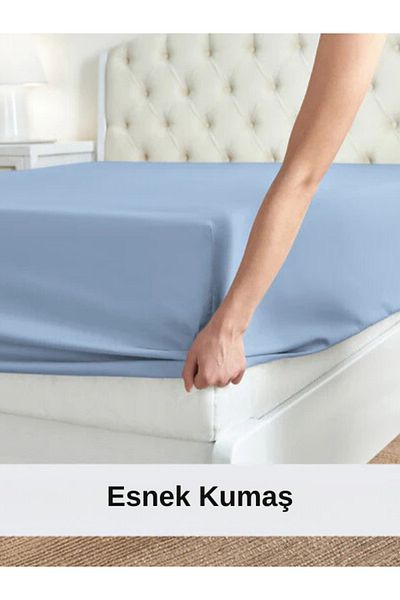 Denia Home Textile Cearşaf de pat din bumbac pieptănat elastic de toate mărimile