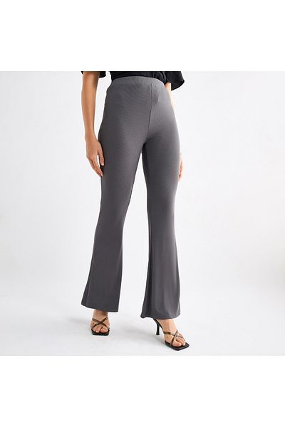 FAV Full Length Ribbed Flared Leggings with Elasticated Waistband