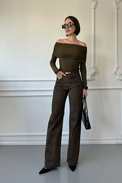 MAGARDE Premium Orj Leopard Trousers - Khaki