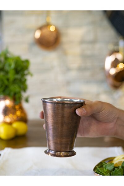 Bakır Concept Copper Cup Short Sherbet Model Oxide Color