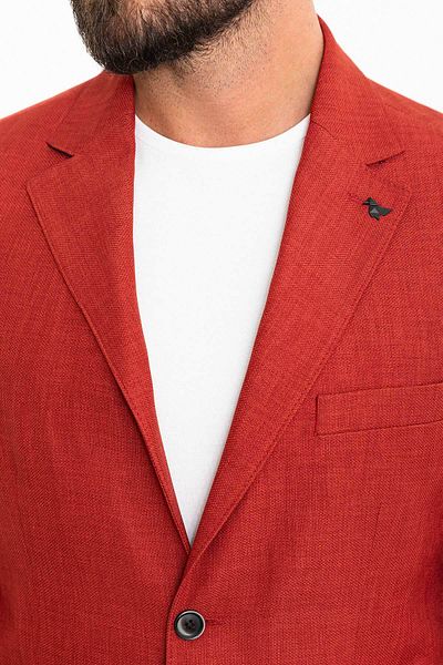Mcr Straight Slim Fit Mono Collar Men's Jacket Tile - 40281.23Y