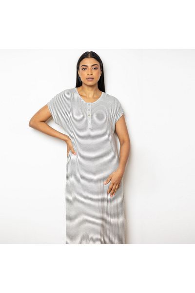 Aadaraya فستان نوم مخطط