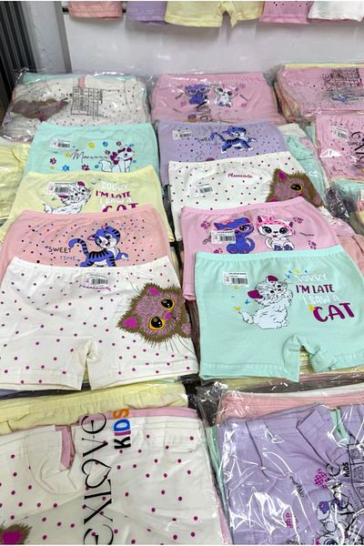 ExLove Set of 6 Girls' Colorful Lycra Combed Cotton Boxers