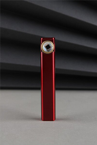 Silvio Monetti İnce Zarif Özel Tasarım Taşlı Alevli Kırmızı Gazlı Çakmak Caksm037t
