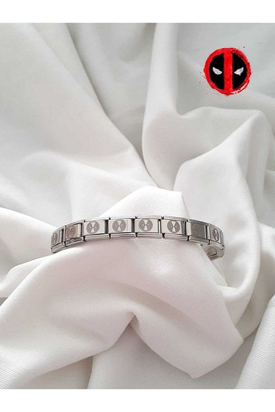 bijoux uniques Marvel Special Series Deadpool Figured Steel Italian Charm Bracelet