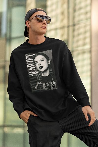 SEVBANO Hanorac oversize pentru cântăreț unisex cu imprimeu roșu Taylor Swift