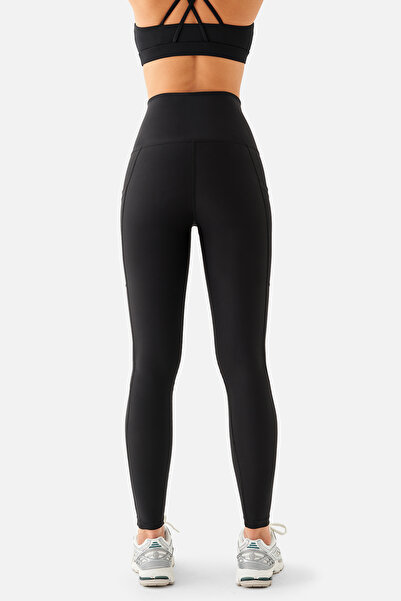 Superstacy Colanți sport negri Stella cu talie înaltă și buzunare