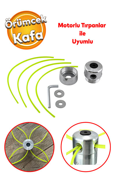 Badem10 Motorlu Tırpan Çim Biçme Örümcek Kafa Misinası Ipi Yedeği Tan Tırpan ...