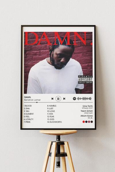 Anime Marketi Kendrick Lamar - DAMN Baskılı Duvar Posteri Çerçevesiz