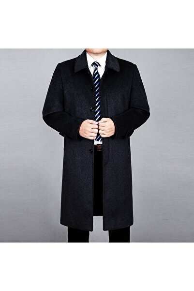 afontiem %100 Kaşmir Özel Üretim Klasik Kesim Ceket Üstü Uzun Palto