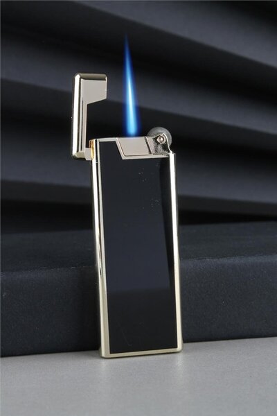 Silvio Monetti İnce Zarif Özel Tasarım Güçlü Torch Siyah Parlak Gazlı Çakmak ...