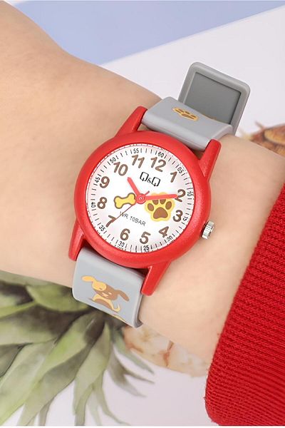 Q&Q Cute Dog Themed Colorful 10 Waterproof Kids Wristwatch