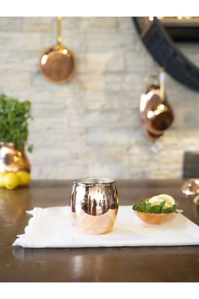 Bakır Concept Copper Cup Chubby Cocktail Copper Color Set of 2