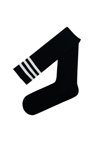 CARNAVAL SOCKS Черни чорапи над коляното с бял кръгъл мотив