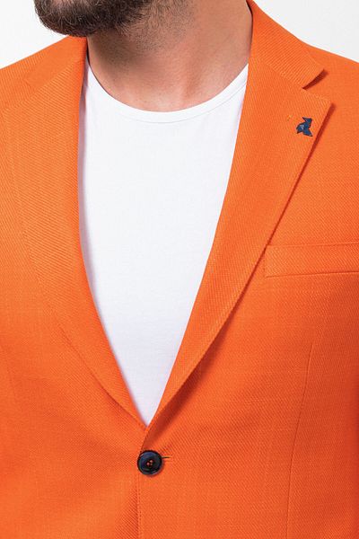 Mcr Straight Slim Fit Mono Collar Men's Jacket Orange - 40281.23Y
