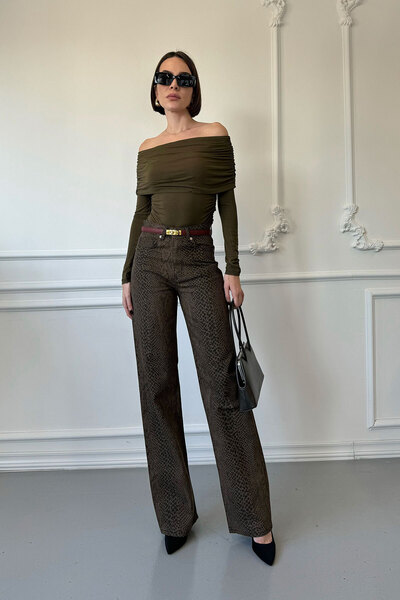 MAGARDE Premium Orj Leopard Trousers - Khaki